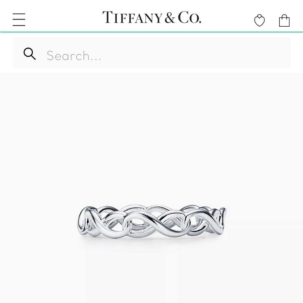Tiffany & Co Sterling Silver Infinity Ring Size 5.5